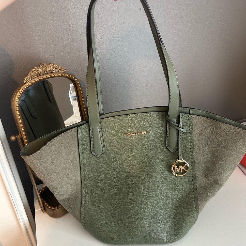 Michael Kors Green Structured Leather Tote